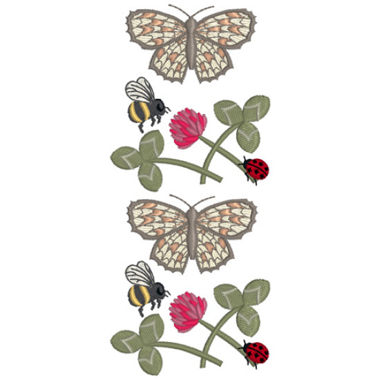 Summer meadows botanical machine embroidery