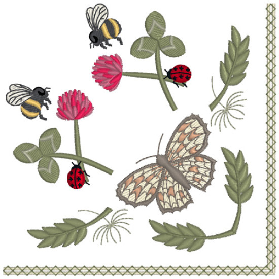 Summer meadows botanical machine embroidery