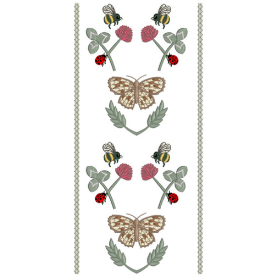 Summer meadows botanical machine embroidery