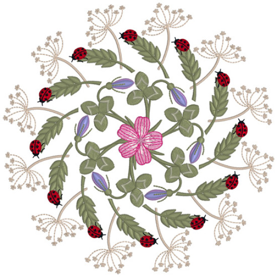 Summer meadows botanical machine embroidery