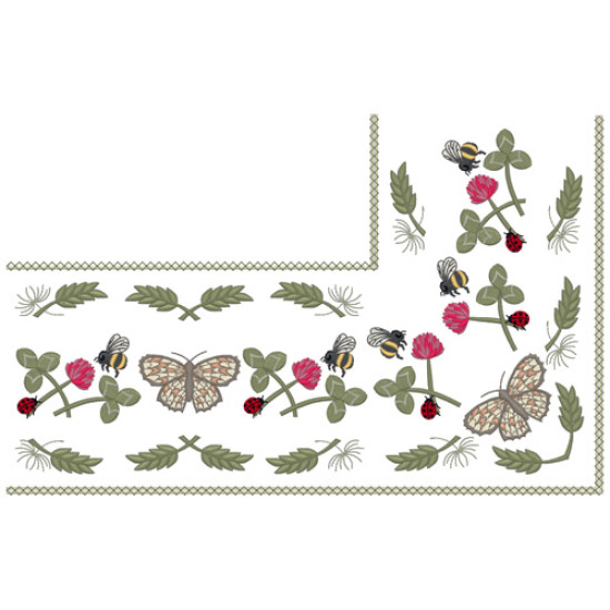 Summer meadows botanical machine embroidery