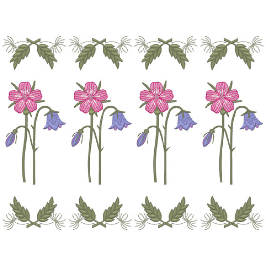 Summer meadows botanical machine embroidery