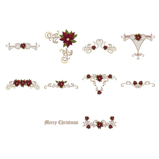 Poinsettia machine embroidery designs