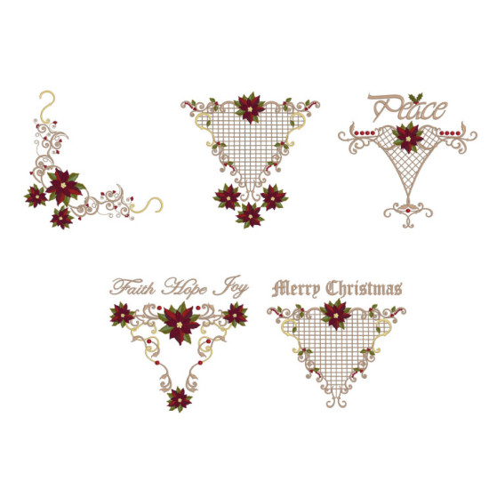 Poinsettia machine embroidery designs