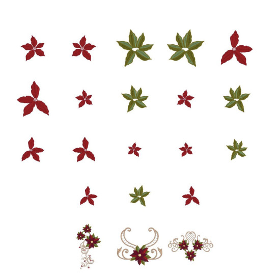 Poinsettia machine embroidery designs