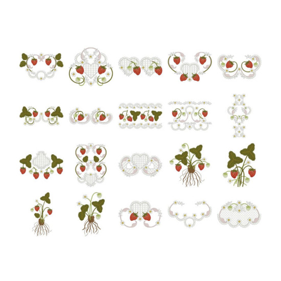 Strawberries and Cream embroidery designs