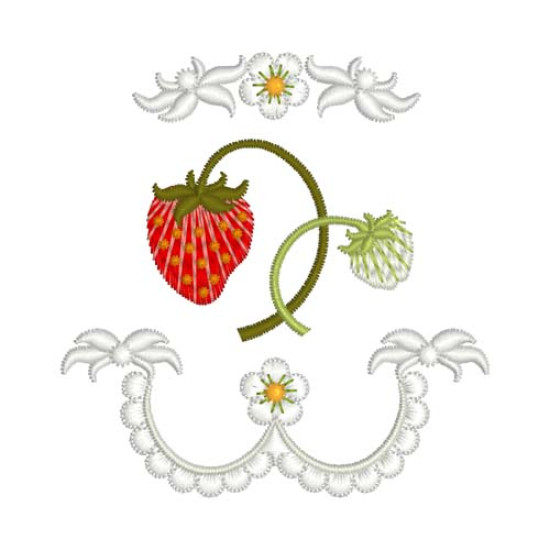 Strawberries and Cream embroidery designs