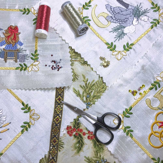 12 days of Christmas embroidery designs