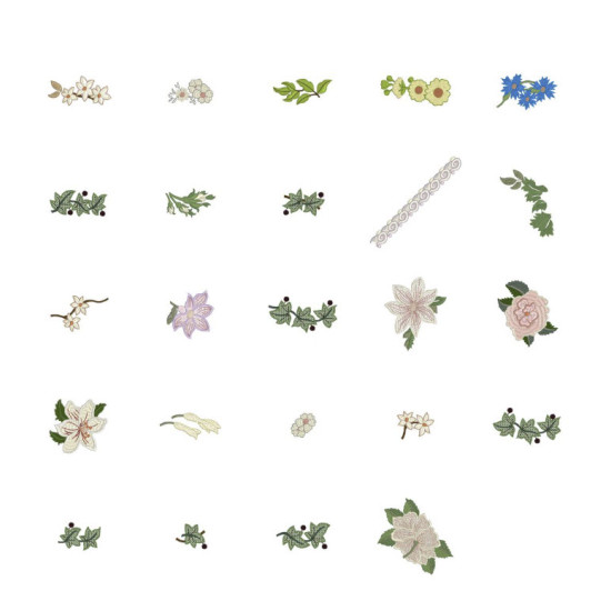 Vintage Grace floral embroidery designs