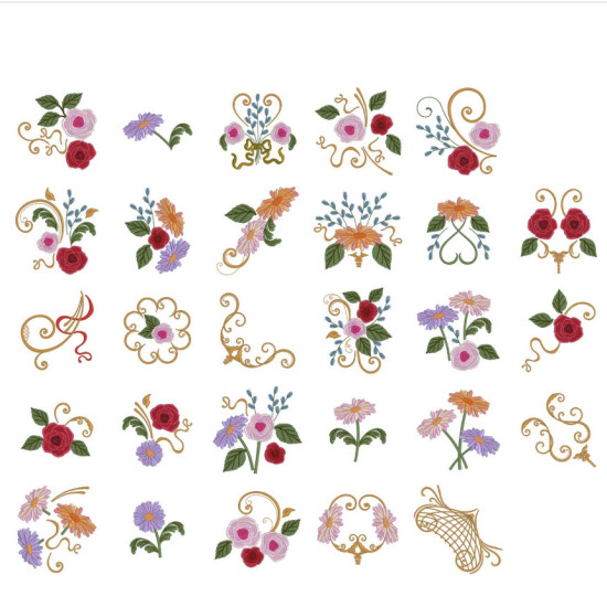 Victorian Floral machine embroidery designs  