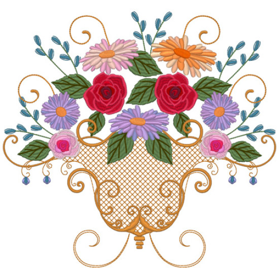 Victorian Floral machine embroidery designs  