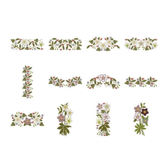 hellebore botanical embroidery designs