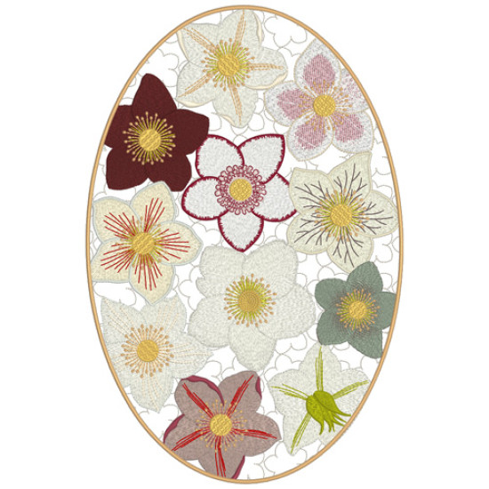 hellebore botanical embroidery designs