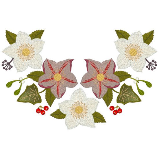 hellebore botanical embroidery designs