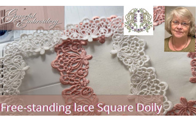 Free standing lace Square Doily